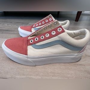 Vans Old Skool platform in Pastel Multi- colorblock